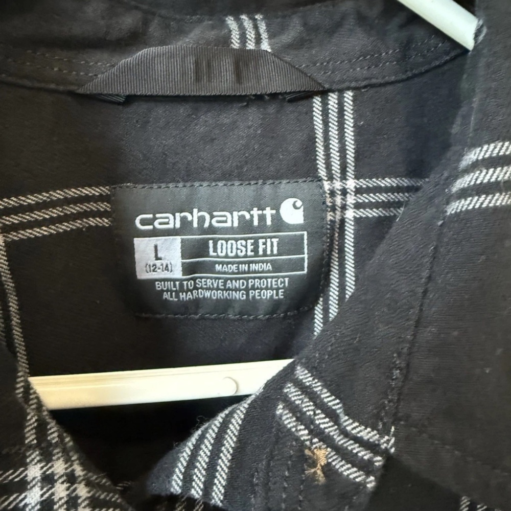 Women’s Carhartt Flannel Shirt Loose Fit Size Large L 12-14 - Picture 3 of 4